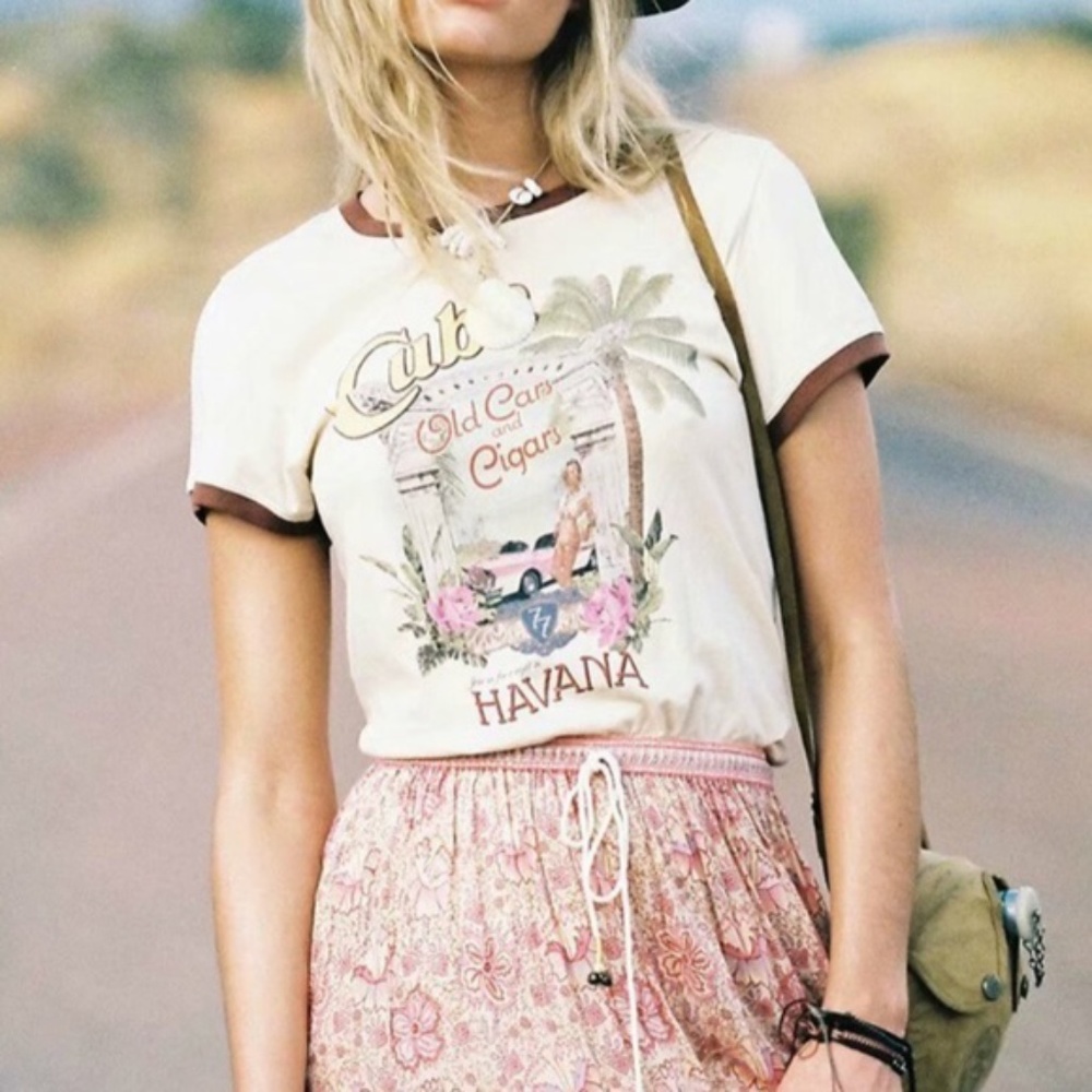 Boho Old cars & cigars Cuba graphic tee Havana - Picture 1 of 9